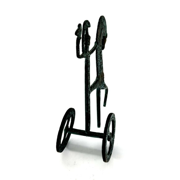 Bronze Chariot of Goddess Athena Sculpture Holding an Owl atop Horse - Picture 8 of 13